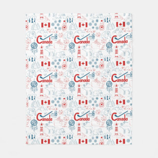Couverture Polaire Motif de symboles du Canada |