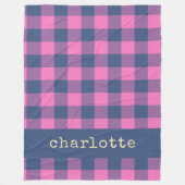 Couverture Polaire Motif de tableau de bord esthétique rétro Nom rose (Devant)