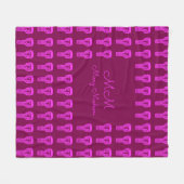 Couverture Polaire Motif de tambour en silhouette rose violet (Devant (Horizontal))