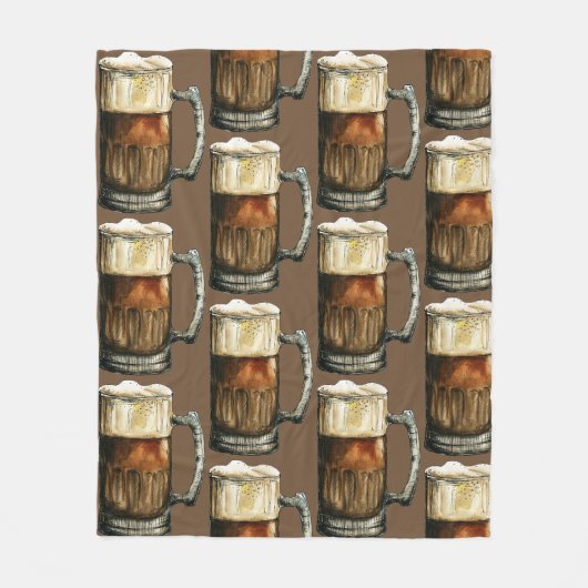 Couverture Polaire Motif de tasses de bière (Devant)