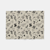 Couverture Polaire Motif de tatouage à main noir et beige (Devant (Horizontal))