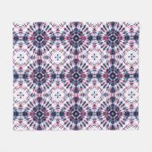 Couverture Polaire Motif de teinture bleu et rouge (Devant (Horizontal))