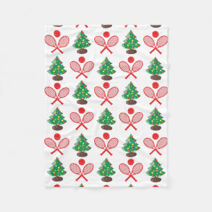 Couverture Polaire Motif de tennis de Noël