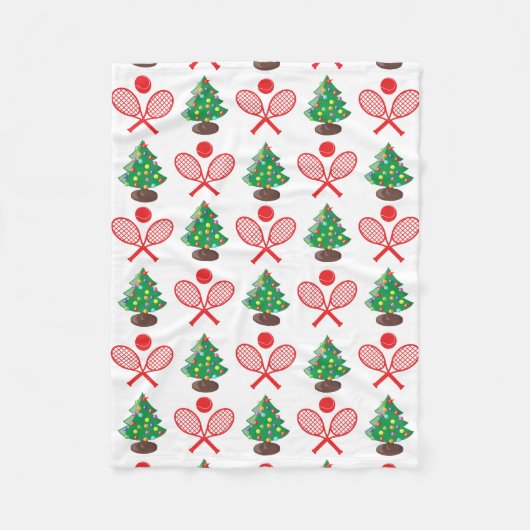 Couverture Polaire Motif de tennis de Noël (Devant)