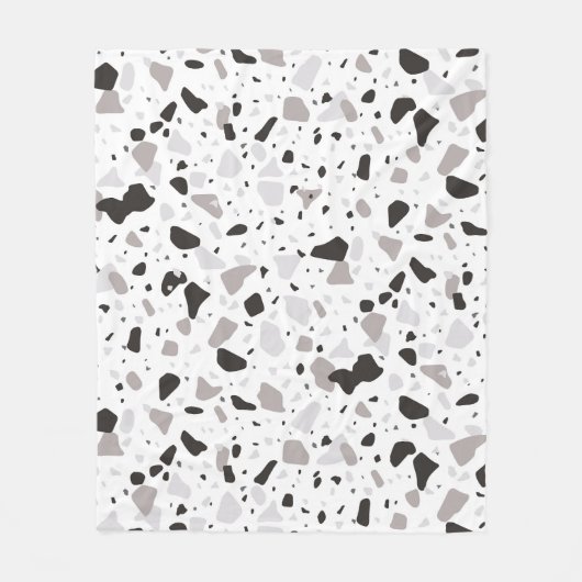 Couverture Polaire Motif de Terrazzo monochromatique (Devant)