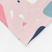 Couverture Polaire Motif de Terrazzo rose (Coin)