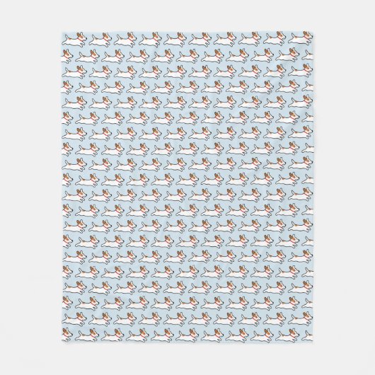 Couverture Polaire Motif de terriers de Jack Russell (Devant)