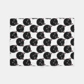Couverture Polaire Motif de têtes de chat noir, conception féline (Devant (Horizontal))