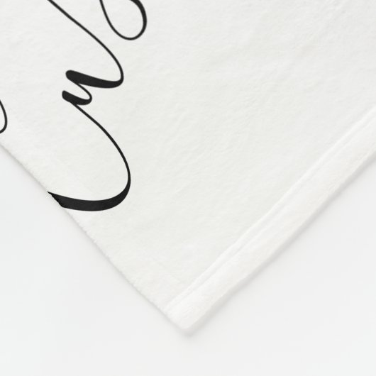 Couverture Polaire Motif de texte de script moderne modifiable | Noir (Coin)