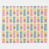 Couverture Polaire Motif de texte Dino Roar (Devant (Horizontal))