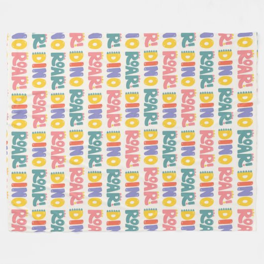 Couverture Polaire Motif de texte Dino Roar (Devant (Horizontal))