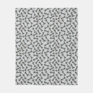 Couverture Polaire Motif de texture d'os à fond gris