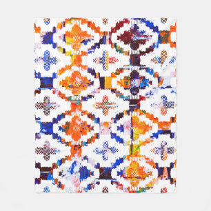 Couverture Polaire Motif de texture géométrique avec aquarelle