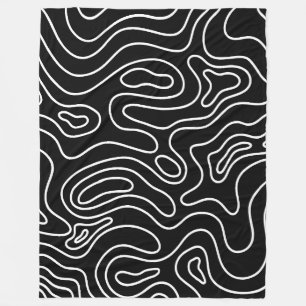 Couverture Polaire Motif de texture géométrique noir et blanc élégant