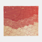 Couverture Polaire Motif de texture papier d'onde dorée (Devant (Horizontal))