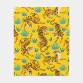 Couverture Polaire Motif de tigre d'or asiatique (Devant)