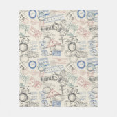 Couverture Polaire Motif de timbres-poste du monde (Devant)