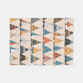 Couverture Polaire Motif de tipi. Tente d'été autochtone de Wigwam (Devant (Horizontal))