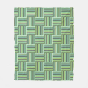 Couverture Polaire Motif de tissage à rayures vert olive