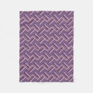 Couverture Polaire Motif de tissage diagonale rayures mauve
