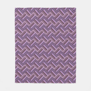 Couverture Polaire Motif de tissage diagonale rayures mauve