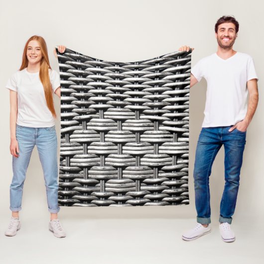 Couverture Polaire Motif de tissage métallique industriel moderne (En situation)