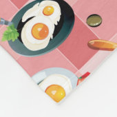 Couverture Polaire Motif de tomate et d'oeufs au plat (Coin)