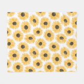 Couverture Polaire Motif de tournesol aquarelle (Devant (Horizontal))