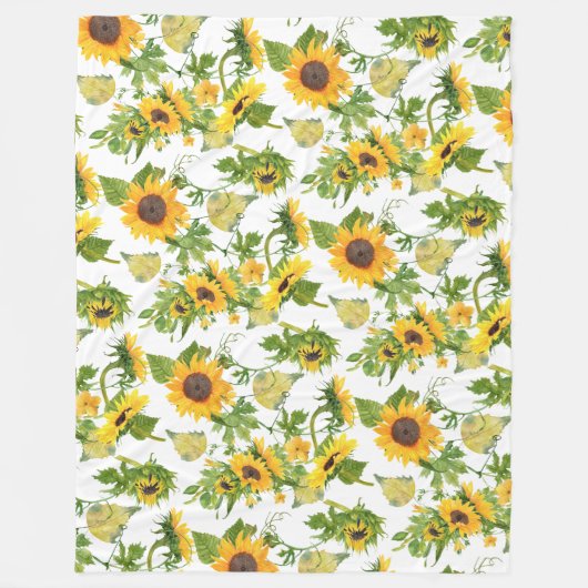 Couverture Polaire Motif de tournesol deux (Devant)