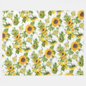 Couverture Polaire Motif de tournesol deux (Devant (Horizontal))