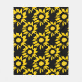 Couverture Polaire Motif de tournesol jaune et noir (Devant)