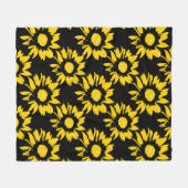 Couverture Polaire Motif de tournesol jaune et noir (Devant (Horizontal))