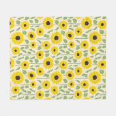 Couverture Polaire Motif de tournesols et feuilles (Devant (Horizontal))