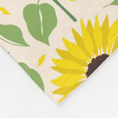Couverture Polaire Motif de tournesols et feuilles (Coin)