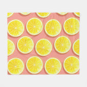 Couverture Polaire Motif de tranches de citron d'été (Devant (Horizontal))