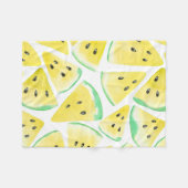 Couverture Polaire Motif de tranches de pastèque jaune (Devant (Horizontal))