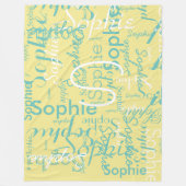 Couverture Polaire Motif de typographie de nom monogramme (Devant)