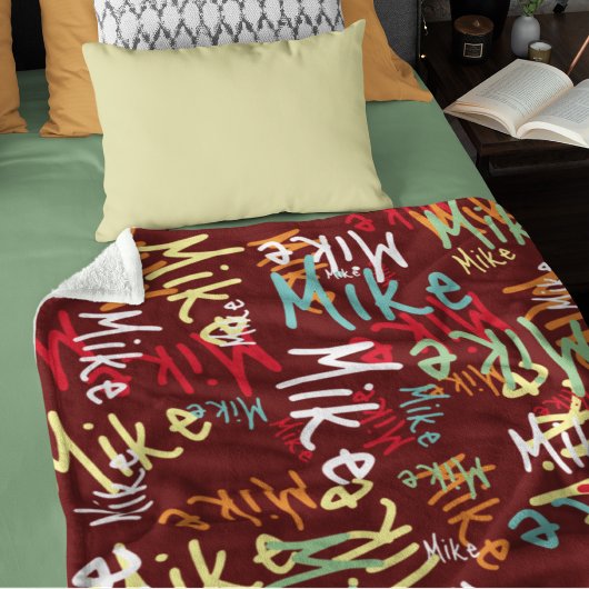Couverture Polaire Motif de typographie de style graffiti