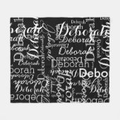 Couverture Polaire Motif de typographie Noms blancs Noir (Devant (Horizontal))