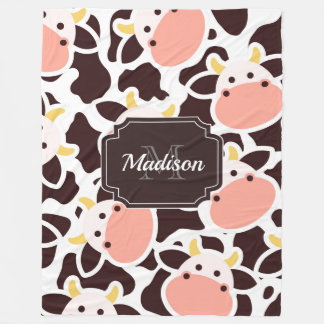Couverture Polaire Motif de vache mûre