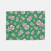 Couverture Polaire Motif de vache nerd vert (Devant (Horizontal))