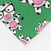 Couverture Polaire Motif de vache nerd vert (Coin)