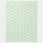 Couverture Polaire Motif de vague géométrique vert Mint Seigaiha (Devant)