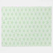 Couverture Polaire Motif de vague géométrique vert Mint Seigaiha (Devant (Horizontal))