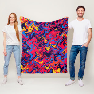 Couverture Polaire Motif de vagues colorées aléatoires