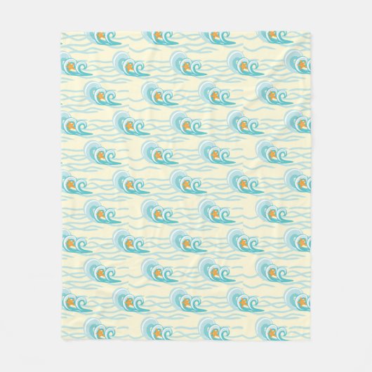 Couverture Polaire Motif de vagues mou (Devant)