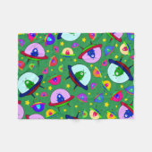 Couverture Polaire Motif de vaisseau spatial alien vert (Devant (Horizontal))