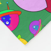 Couverture Polaire Motif de vaisseau spatial alien vert (Coin)