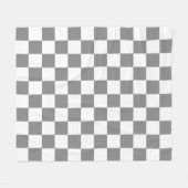 Couverture Polaire Motif de vérification À damiers blanc gris cendré (Devant (Horizontal))