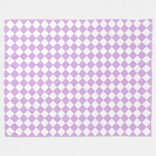 Couverture Polaire Motif de vérification violet et blanc (Devant (Horizontal))